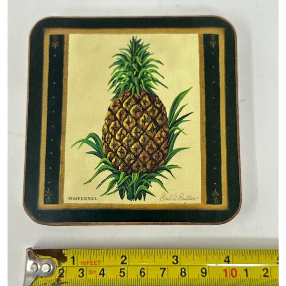 Pimpernel Pineapple Coasters Set of 5 Tropical Fruit Design by Gail A Butler - Picture 6 of 6